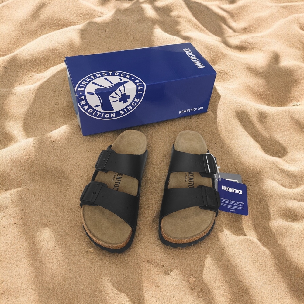 Birkenstock Black Two-Strap Arizona Sandals